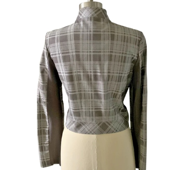 ♥️♥️ BCBG MAXAZRIA Woven Grey Plaid Jacket ♥️♥️ - Picture 5 of 6
